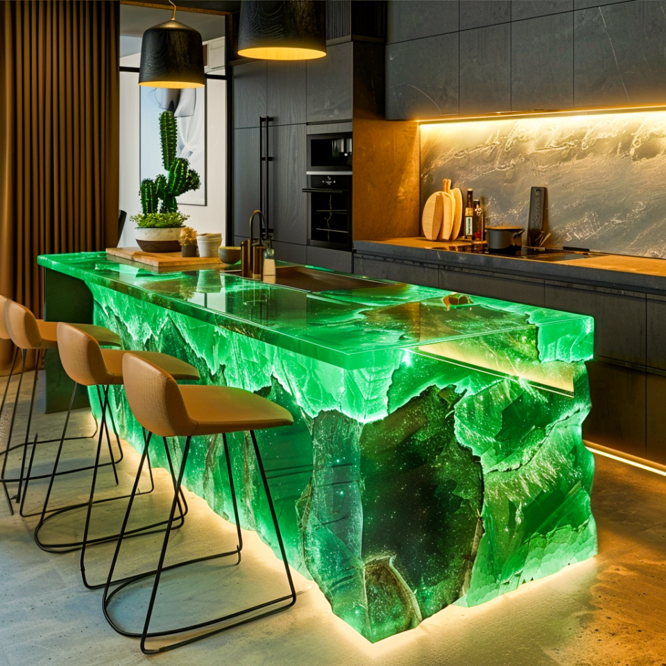 Crystal Epoxy Kitchen Islands: Transforming Culinary Spaces with ...