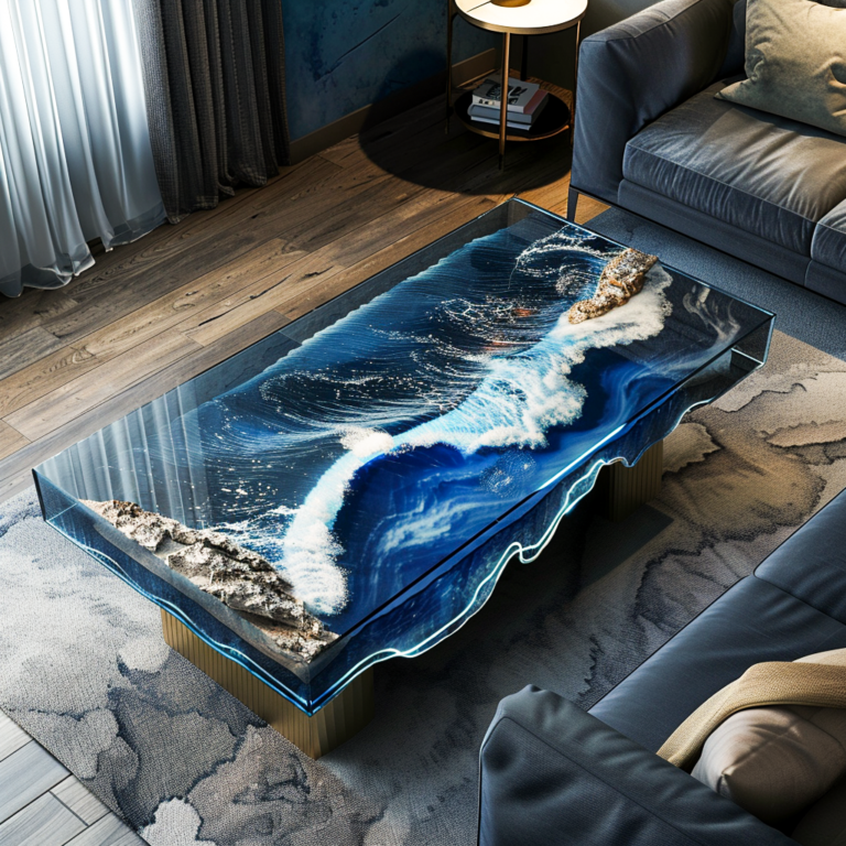 Captivating Currents: Unveiling the Allure of Epoxy Ocean Center Tables ...