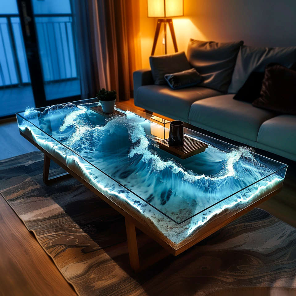 Captivating Currents: Unveiling the Allure of Epoxy Ocean Center Tables ...