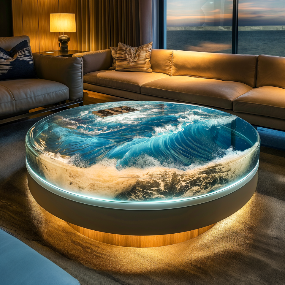 Captivating Currents: Unveiling the Allure of Epoxy Ocean Center Tables ...