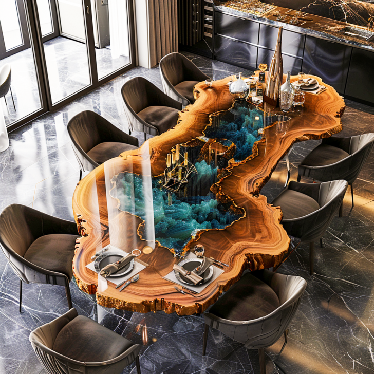 Epicurean Gem: Elevate Your Dining Experience with Giant Geode Epoxy ...