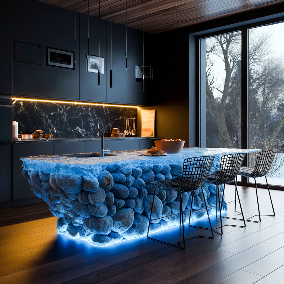 Rocks & Respite: Crafting Serene Spaces with River Rock Kitchen Islands ...