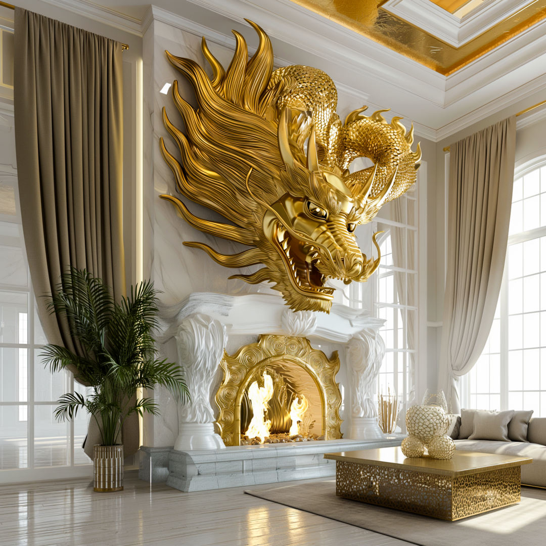 Dragon's Breath: Transforming Your Modern Room with a Metallic Dragon ...