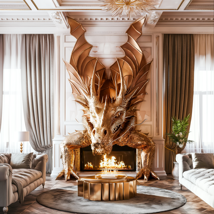 Dragon's Breath: Transforming Your Modern Room with a Metallic Dragon ...