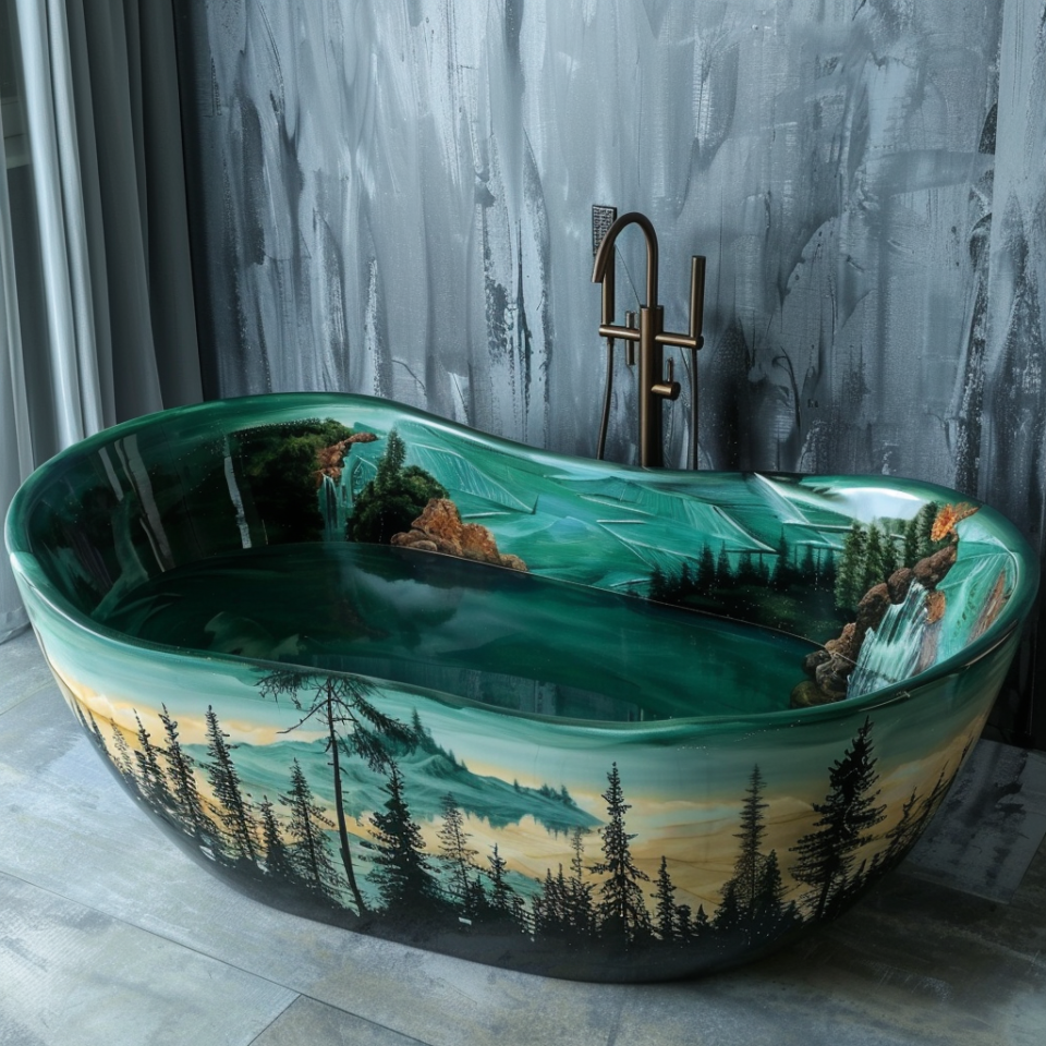 Wilderness Retreat: Explore Enchanting Epoxy Forest Bathtubs