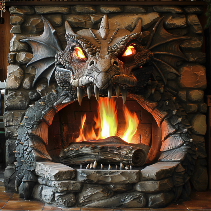 Roaring Elegance: Dragon Fireplaces for Mythical Ambiance
