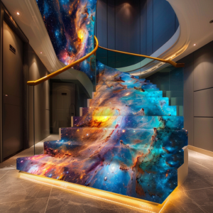 Stairway to the Stars: Exploring Galaxy-Inspired Staircases