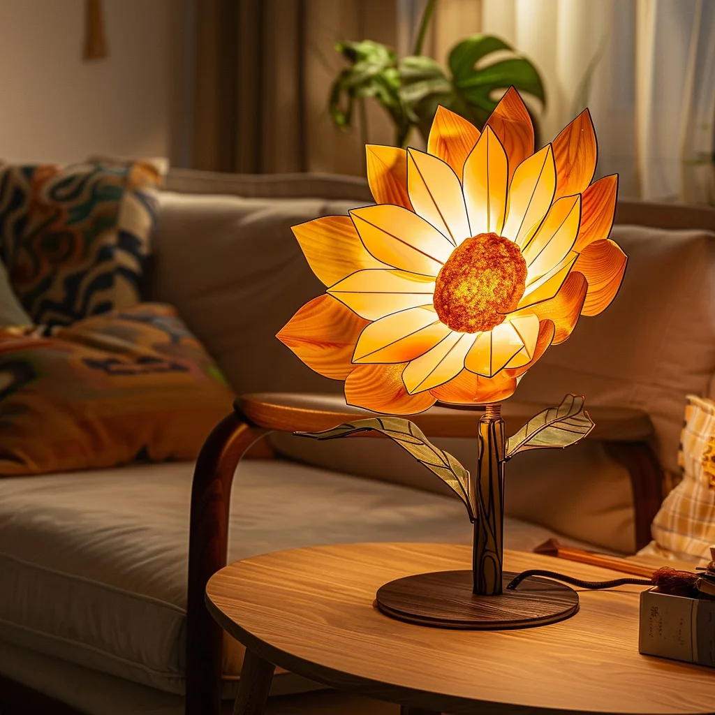 thumbnail image 2 of Sunflower Table Lamp – Creative Potted Flower Night Light, Adjustable Brightness, Touch Sensor, USB Rechargeable 2 of 4