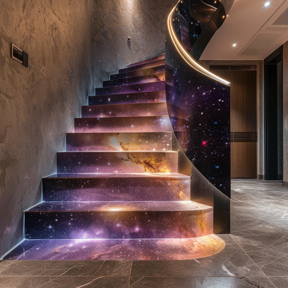 Stairway to the Stars: Exploring Galaxy-Inspired Staircases