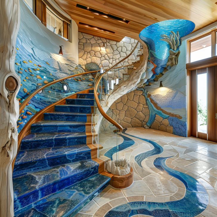 Oceanic Ascension: Stunning Ocean-Themed Staircases for Your Home