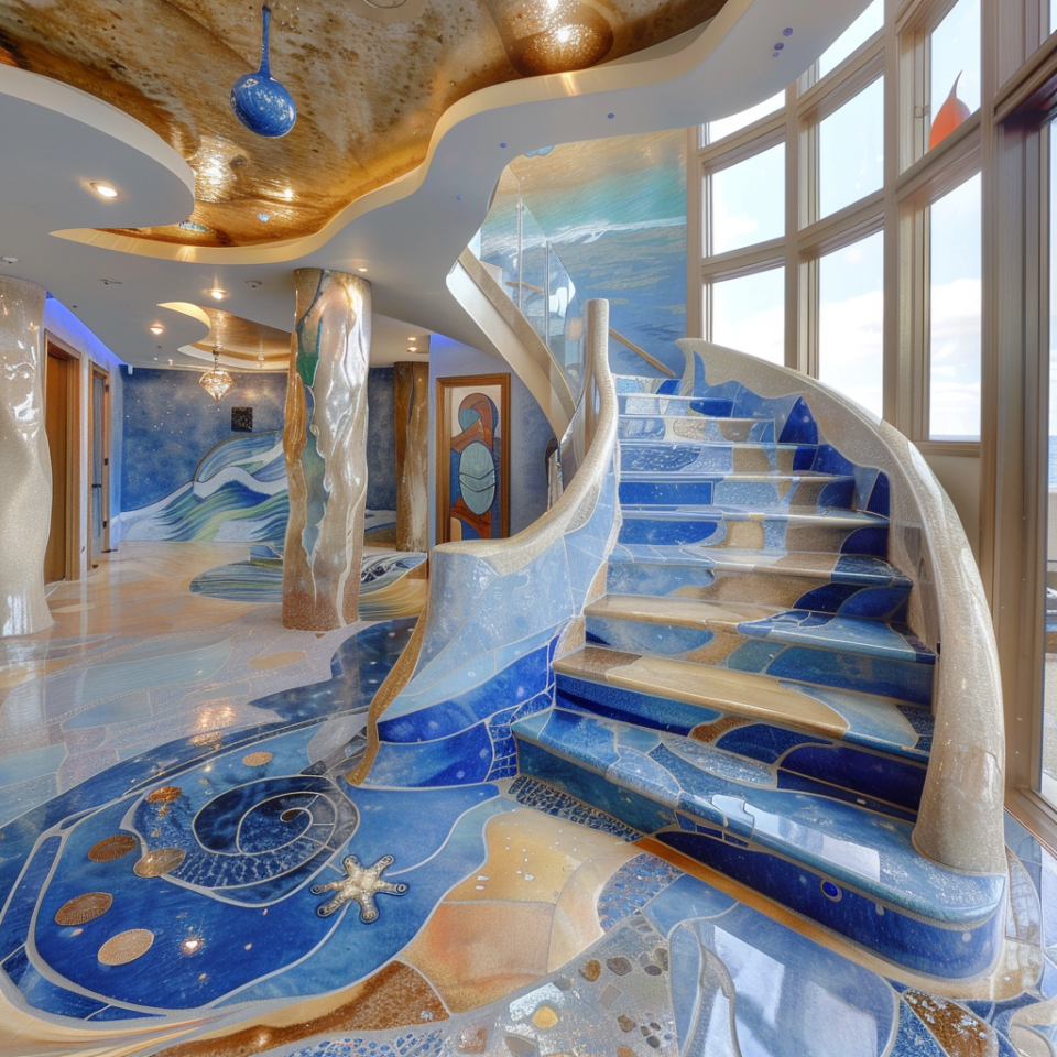 Oceanic Ascension: Stunning Ocean-Themed Staircases for Your Home