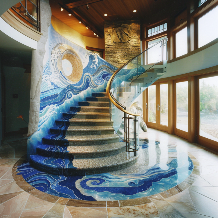 Oceanic Ascension: Stunning Ocean-Themed Staircases for Your Home