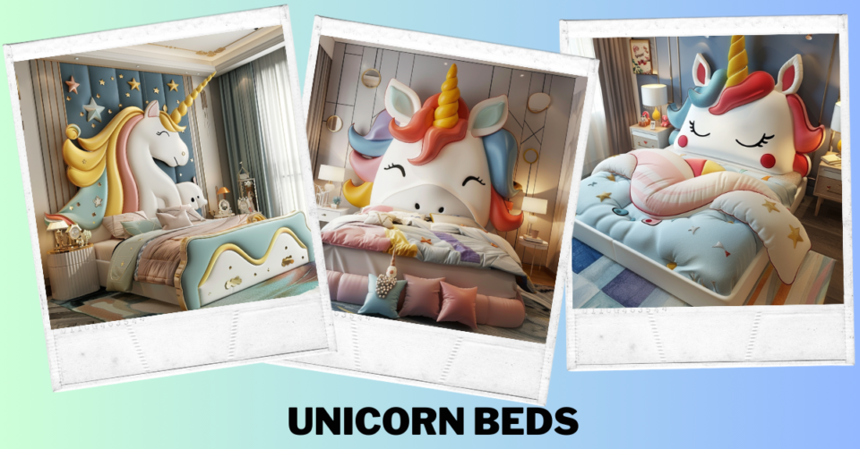 Bed Fun House Unicorn MDF Wood 144 x 77 x 59 cm main image 1