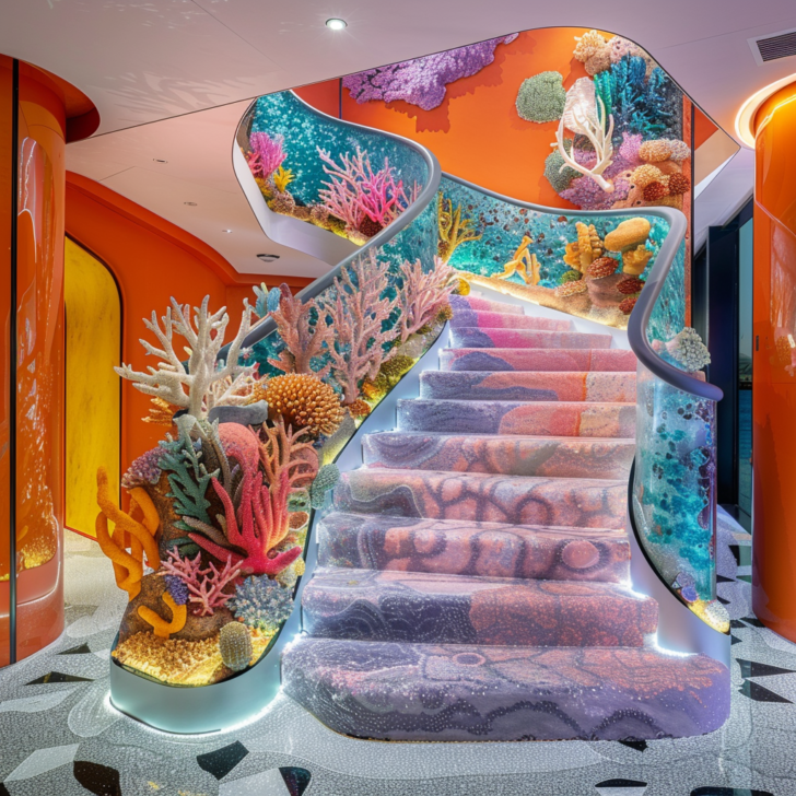 Coral Ascension: Exploring the Beauty of Coral-Inspired Staircases