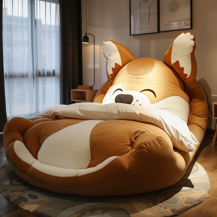 BNB Holographic Printed Dog Bed- Lounger Beds