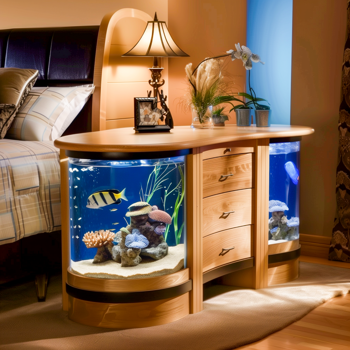 Underwater Dreams: Transform Your Bedroom with Aquarium Bedside Tables ...