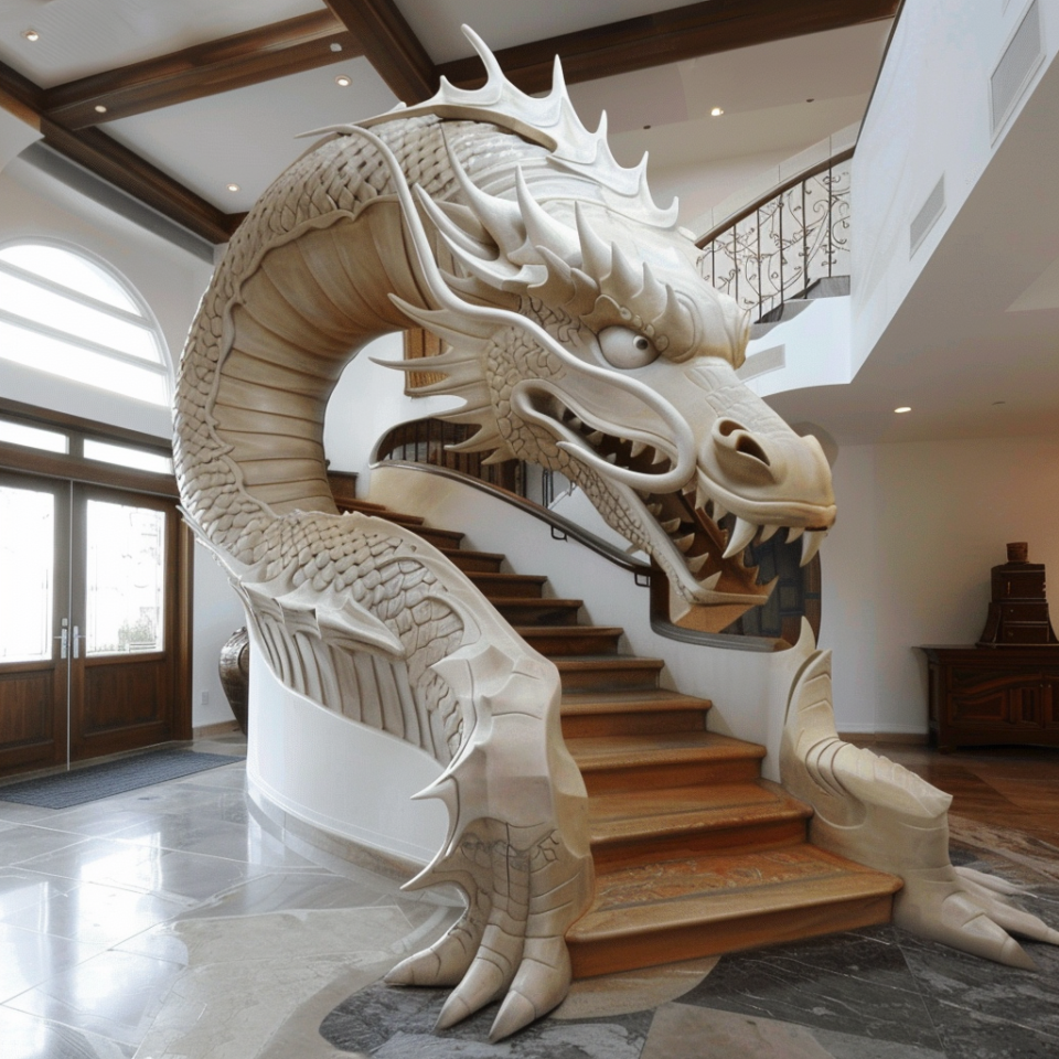 Dragon's Ascent: Marvel at Majestic Dragon Staircases