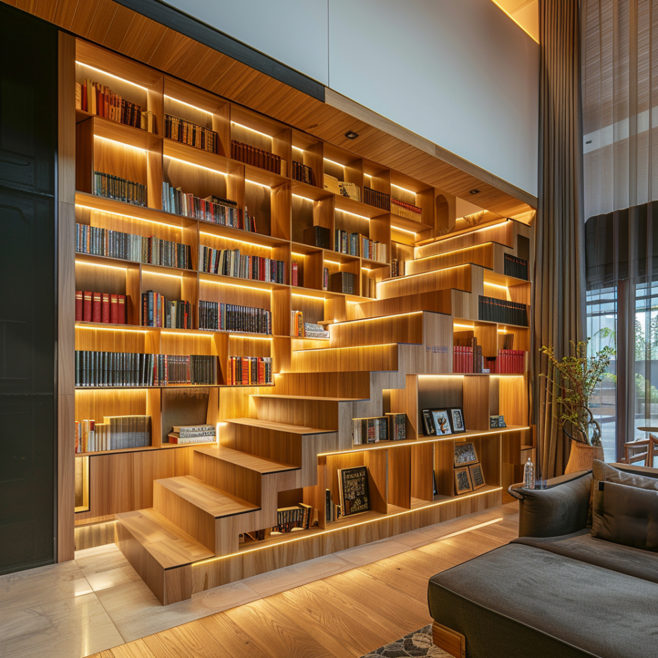 Ascending Literacy: Inspiring Designs of Bookshelf Staircases